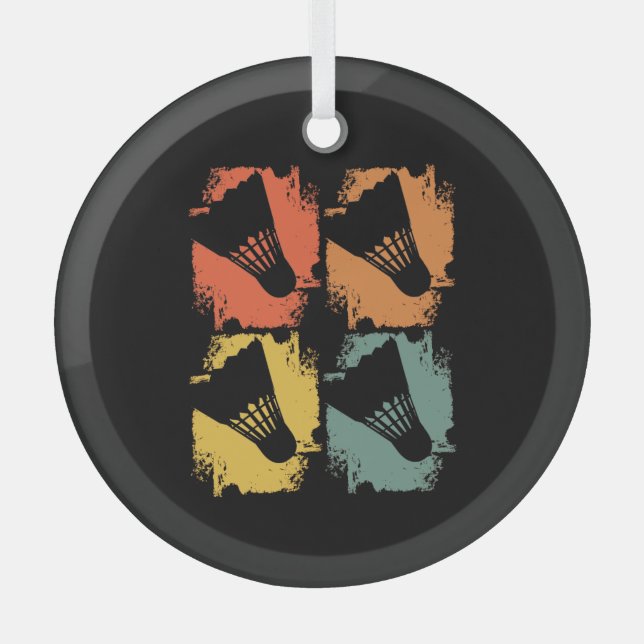Adorno De Cristal Badminton Ball Retro (Anverso)