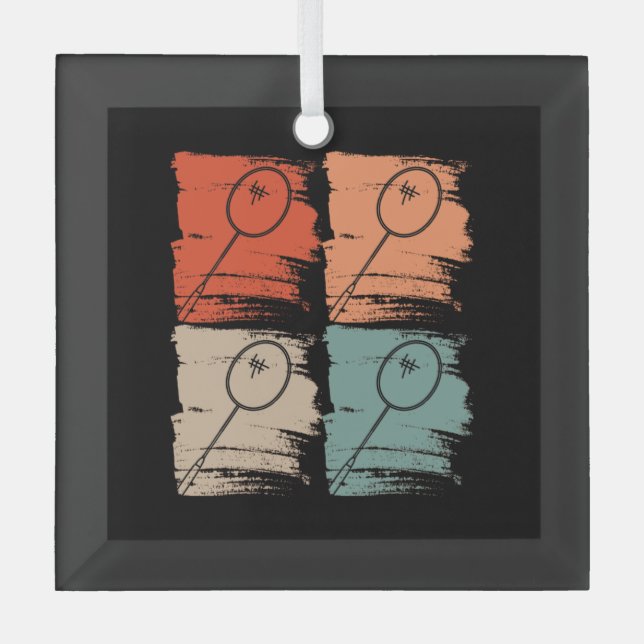 Adorno De Cristal Badminton Racket Badminton Retro (Anverso)