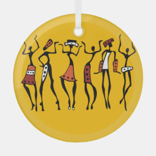 Adorno De Cristal Bailarinas africanas, cosecha de silueta étnica.