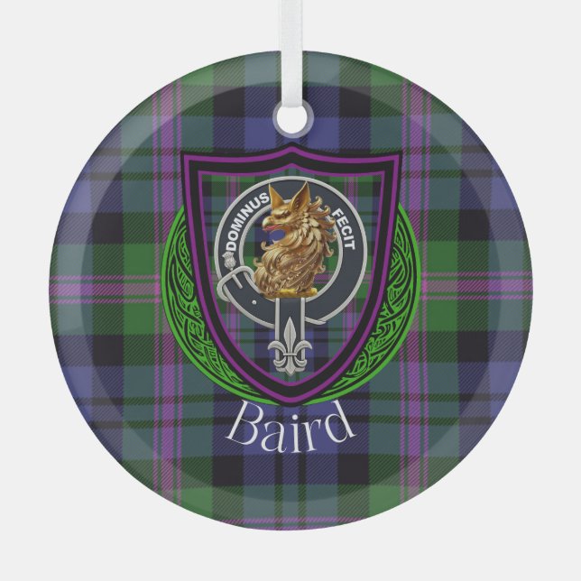 Adorno De Cristal Baird Scottish Clan Tartan & Crest (Anverso)