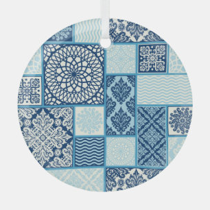 Adorno De Cristal Baldosas de mosaico, fondo transparente.