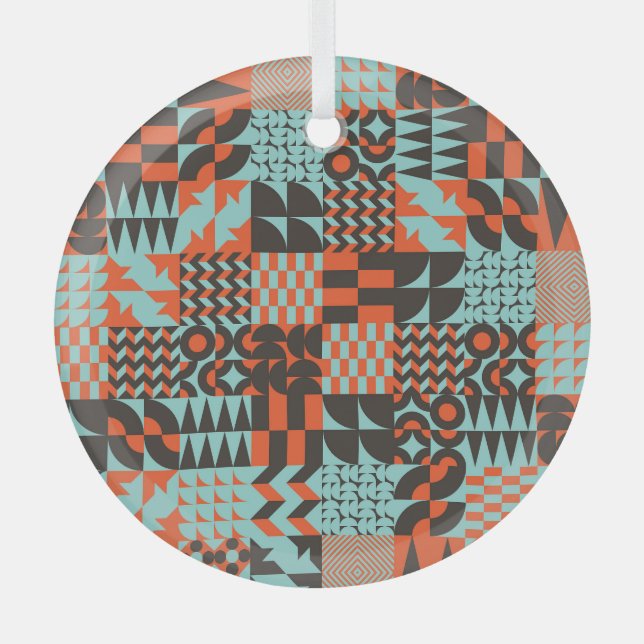 Adorno De Cristal Baldosas geométricas mosaicas, patrón elegante sin (Anverso)