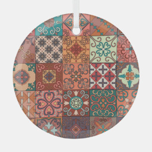 Adorno De Cristal Baldosas Portuguesas: Talavera Estilo Azulejo.