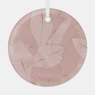 Adorno De Cristal Banana, hojas de palma: cobre brillante.