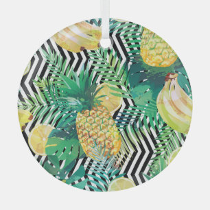 Adorno De Cristal Bananas exóticas Lemones Tropicales Sin Marea