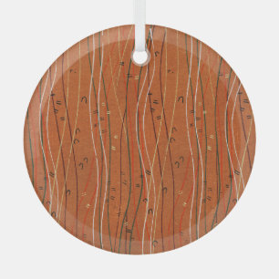 Adorno De Cristal Bandas rojas onduladas: arte abstracto japonés mod