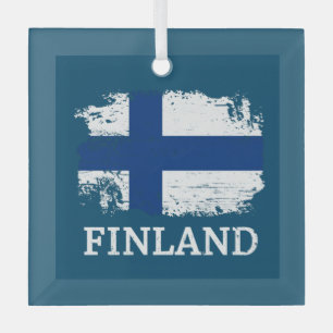 Adorno De Cristal Bandera de Finlandia