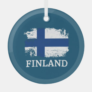 Adorno De Cristal Bandera de Finlandia