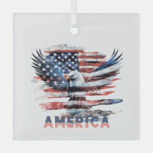 Adorno De Cristal Bandera de los Estados Unidos. América