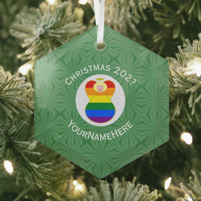 Adorno De Cristal Bandera de los Navidades de Ángel de la rubia del  (in situ)