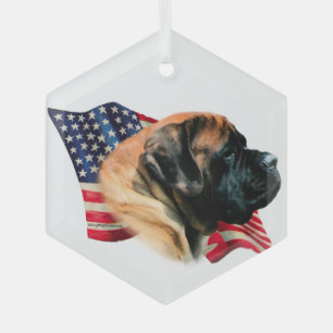 Adorno De Cristal Bandera de Mastiff (albaricoquí)