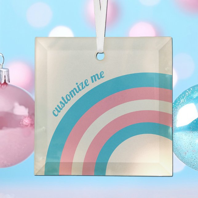 Adorno De Cristal Bandera del Orgullo Transgénero: Navidades Persona (Subido por el creador)