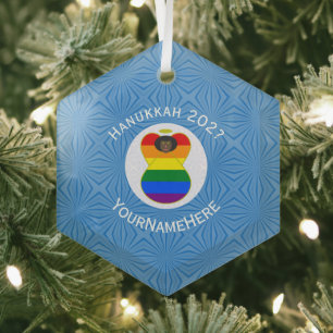 Adorno De Cristal Bandera negra personalizada del Orgullo Gay del Án