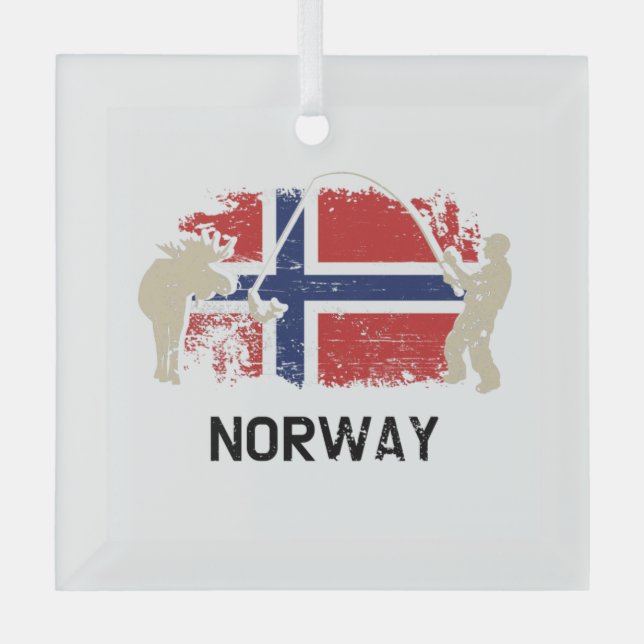 Adorno De Cristal Bandera noruega (Anverso)