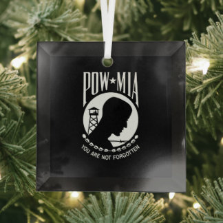 Adorno De Cristal Bandera POW MIA: Soldados desaparecidos de la guer