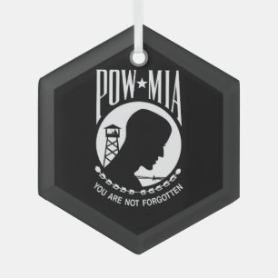 Adorno De Cristal Bandera POW MIA: Soldados desaparecidos de la guer