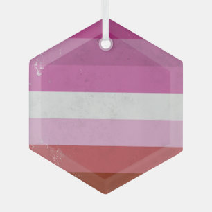 Adorno De Cristal Bandera Rosa Lesbiana