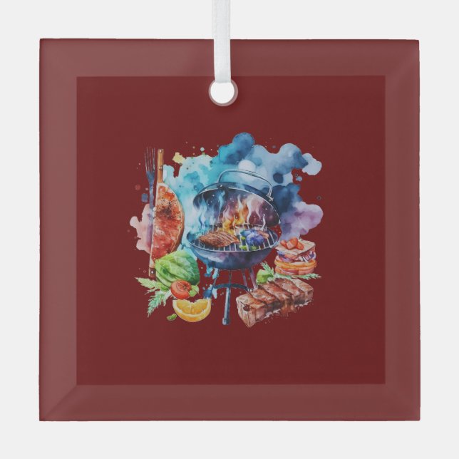 Adorno De Cristal barbacoa y parrilla (Anverso)