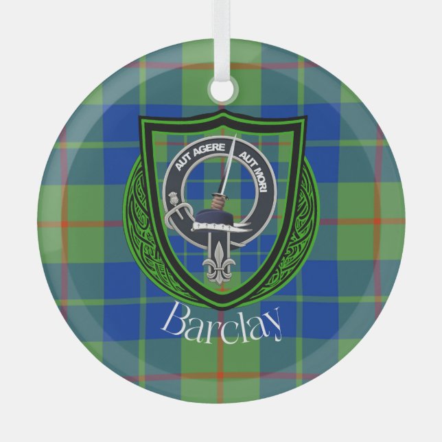 Adorno De Cristal Barclay Scottish Clan Tartan & Crest (Anverso)