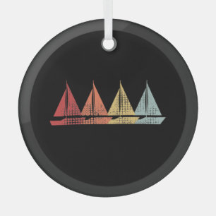 Adorno De Cristal Barco de Vela Retro