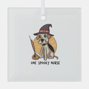 Adorno De Cristal Barks and Bandages One Spooky Nurse Dog Design