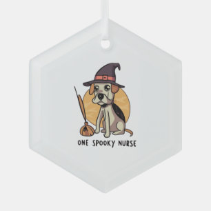 Adorno De Cristal Barks and Bandages One Spooky Nurse Dog Design