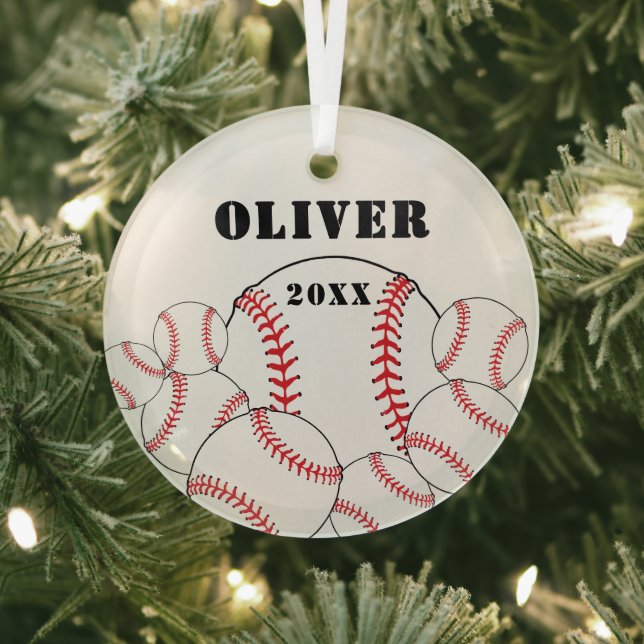 Adorno De Cristal Baseball Sports Kids Keepsake Christmas (in situ)