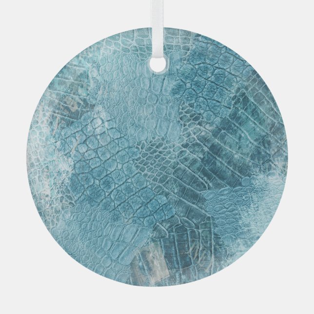 Adorno De Cristal Batik cocodrilo: Arte texturizado de tela (Anverso)