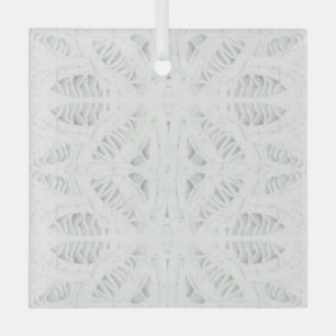 Adorno De Cristal BATTENBURG LACE Glass Square Ornament