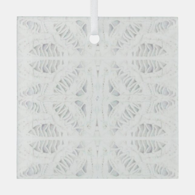 Adorno De Cristal BATTENBURG LACE Glass Square Ornament (Anverso)