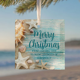 Adorno De Cristal Beach Busines Seashells Custom Christmas Gift