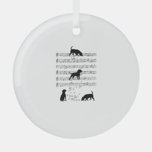 Adorno De Cristal Beagle dog Music Note Clef Musician Beagle do