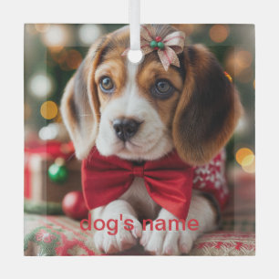 Adorno De Cristal Beagle Navidades