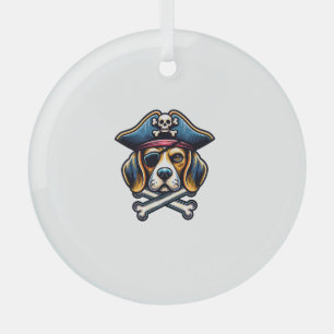 Adorno De Cristal Beagle Pirate Costume Skull Crossbone Dog Amantes