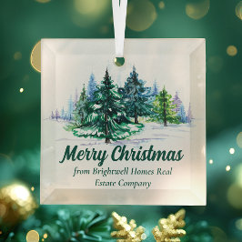 Adorno De Cristal Beautiful Company Merry Christmas Trees Custom