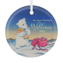 Bebé Oso Polar Primer Navidad Bebé