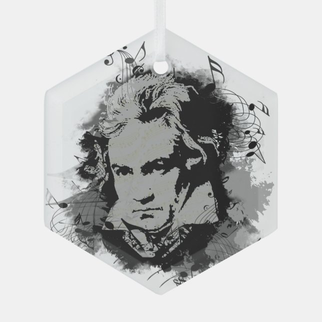 Adorno De Cristal Beethoven compositor de música clásica (Anverso)