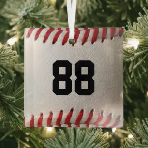 Adorno De Cristal Béisbol con número personalizable