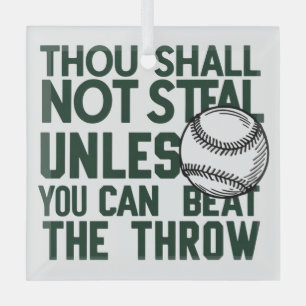 Adorno De Cristal Béisbol robando camiseta de humor