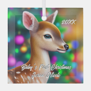 Adorno De Cristal Bella Fawn Primera Navidad