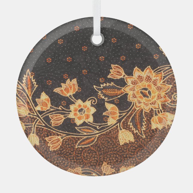 Adorno De Cristal Belleza de arte batik indonesio malasio (Anverso)