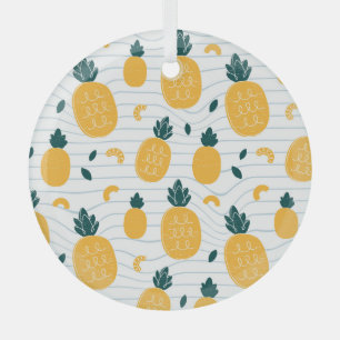 Adorno De Cristal Belleza de piña: patrón dibujado a mano