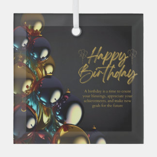 Adorno De Cristal Bendiciones de cumpleaños elegantes