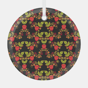 Adorno De Cristal Berries rusas de Khokhloma: Estilo tradicional