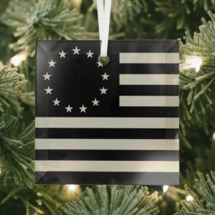 Adorno De Cristal Betsy Ross Bandera Apagón: Círculo de Estrellas Am
