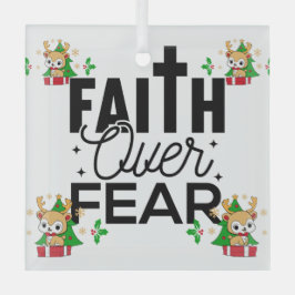 Adorno De Cristal Bible Ver'se 'FAITH'' Reindeer Brown