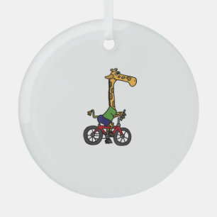 Adorno De Cristal Bicicleta Guay Giraffe Riding