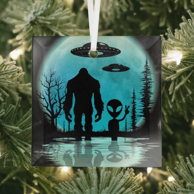 Adorno De Cristal Bigfoot UFO Alien (in situ)