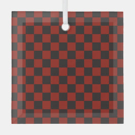 Adorno De Cristal Black and Deep red checkerboard pattern