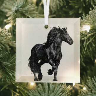 Adorno De Cristal Black horse